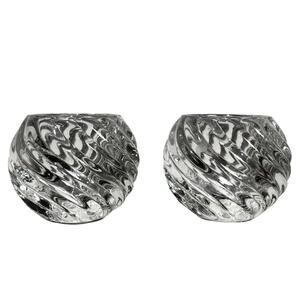 Vintage Swirl Partylite Illusions Crystal Candle Holder Set - Size: 2.5" x 2.5"